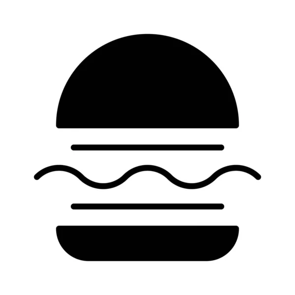 Hambúrguer Ícone Fast Food Estilo Sólido — Vetor de Stock