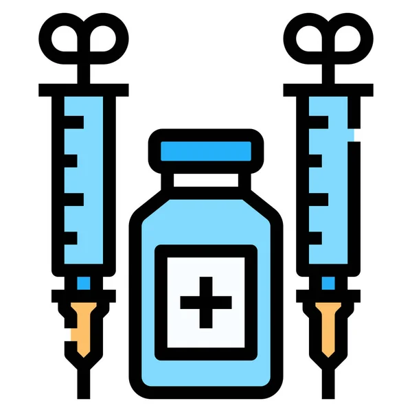 ワクチン注射器の健康アイコン — ストックベクタ
