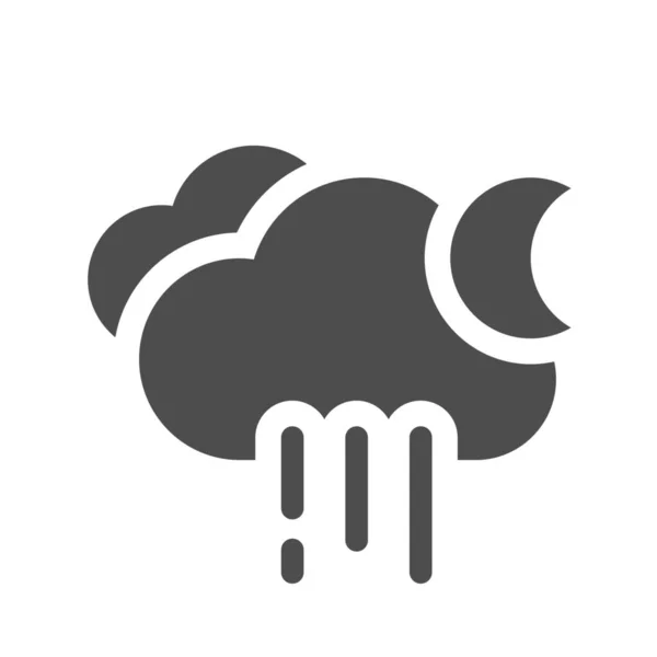Ikone Der Klimawolkenprognose Soliden Stil — Stockvektor