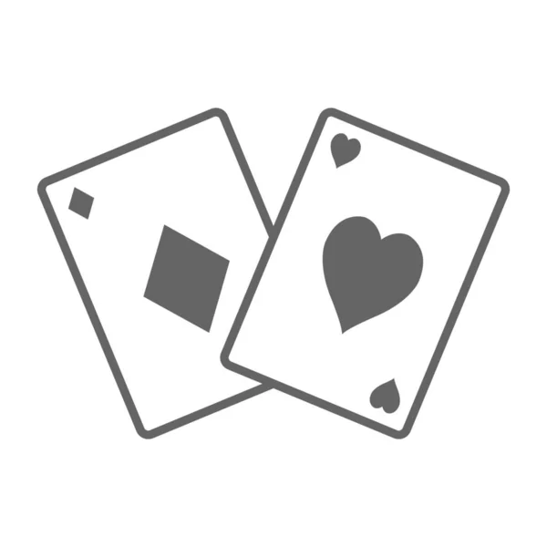 Kort Kasino Spel Ikon Fast Stil — Stock vektor