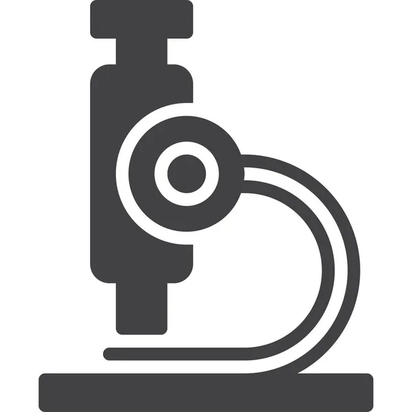 Ícone Pesquisa Microscópio Laboratório Estilo Sólido —  Vetores de Stock