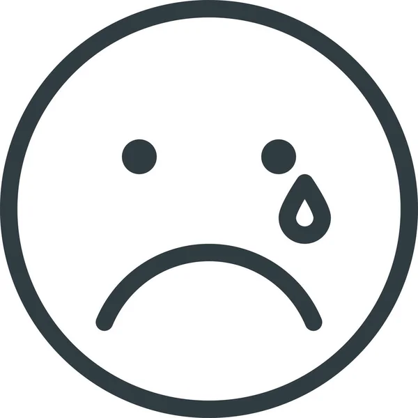 Schrei Emoji Emote Symbol Outline Stil — Stockvektor