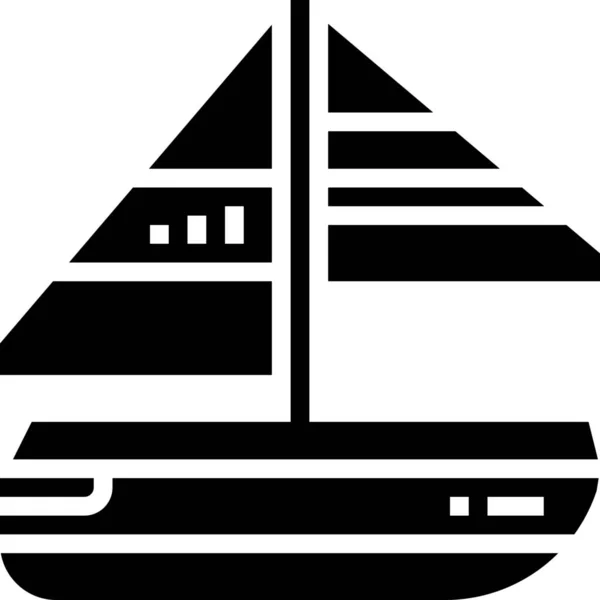Ícone Vela Barco Cruzador Estilo Sólido —  Vetores de Stock
