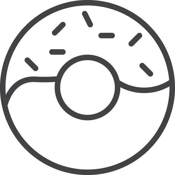 Dessert Donut Doughnut Icon Outline Style — Stock Vector