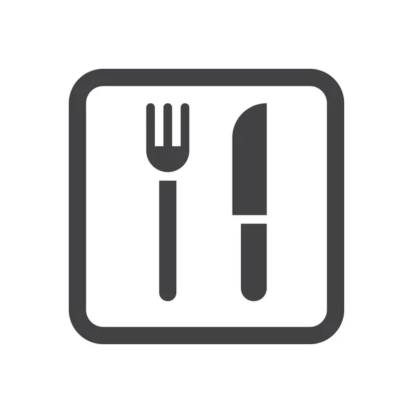 勾勒式咖啡店食物叉图标 — 图库矢量图片