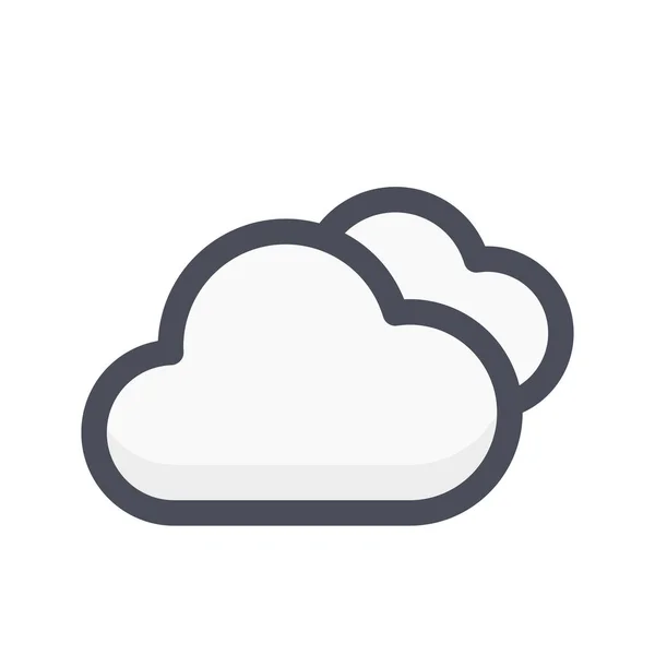 Climate Cloud Color Icon Filled Outline Style — Stock Vector