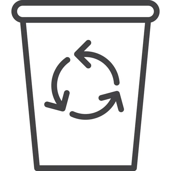 Bin Eliminar Icono Reciclaje Estilo Esquema — Vector de stock