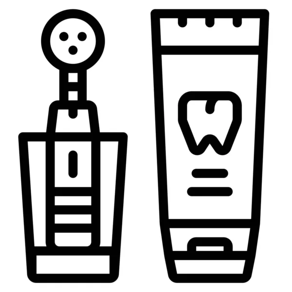 Tandarts Gezondheid Pictogram Grote Lijnen Stijl — Stockvector