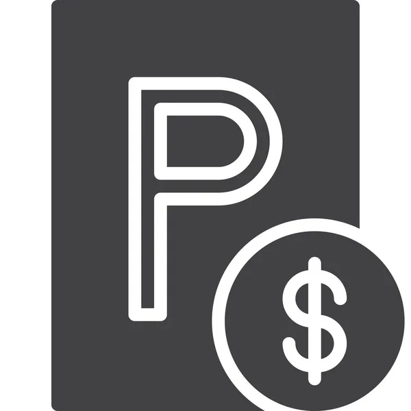Betaald Parkeren Vervoer Pictogram — Stockvector