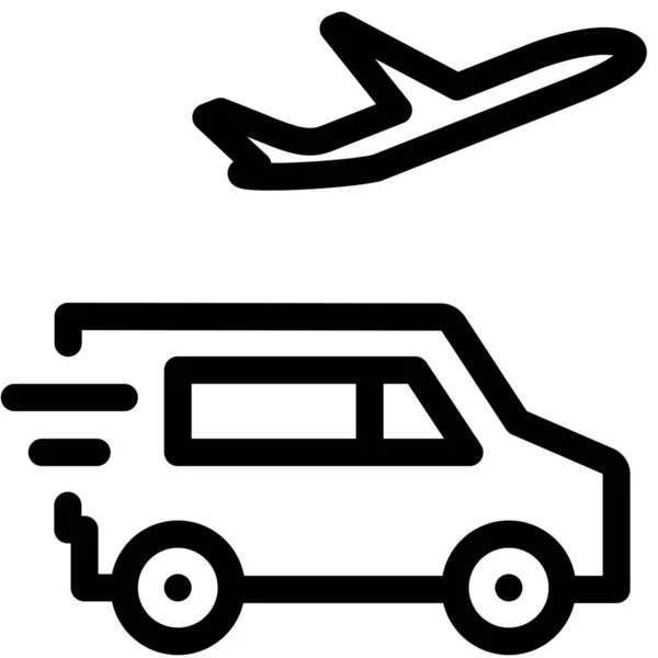 Icono Transporte Vuelos Aeropuerto Estilo Outline — Vector de stock