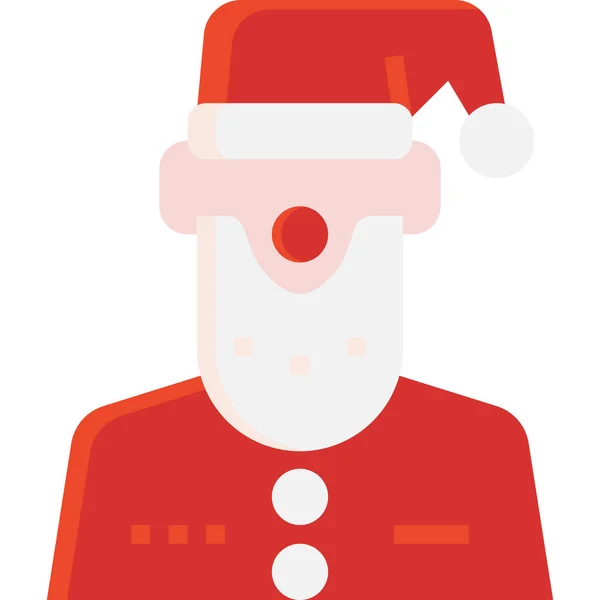 Avatar Natal Claus Ícone Estilo Plano — Vetor de Stock