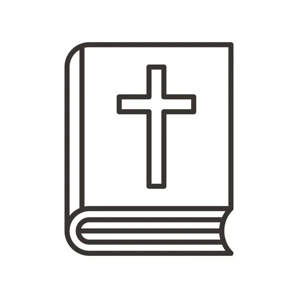 Livre Bible Icône Sainte Dans Style Contour — Image vectorielle