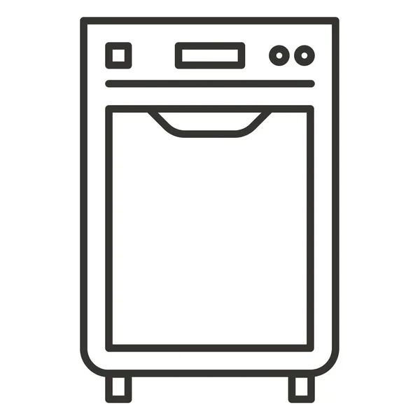 Geschirrspüler Home Kitchen Ikone Outline Stil — Stockvektor
