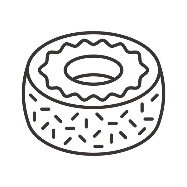 Bakkerij Dessert Donut Icoon Omtrek Stijl — Stockvector