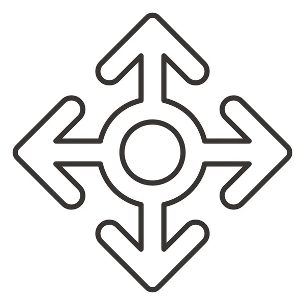 Pfeilpfeile Kreis Symbol Umrissstil — Stockvektor