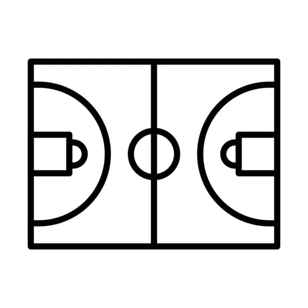 Pelota Icono Cancha Baloncesto Estilo Esquema — Vector de stock