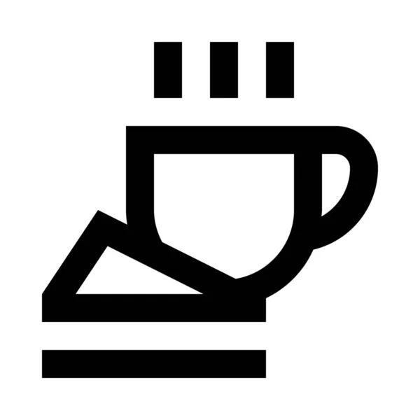 早餐咖啡杯图标的轮廓风格 — 图库矢量图片