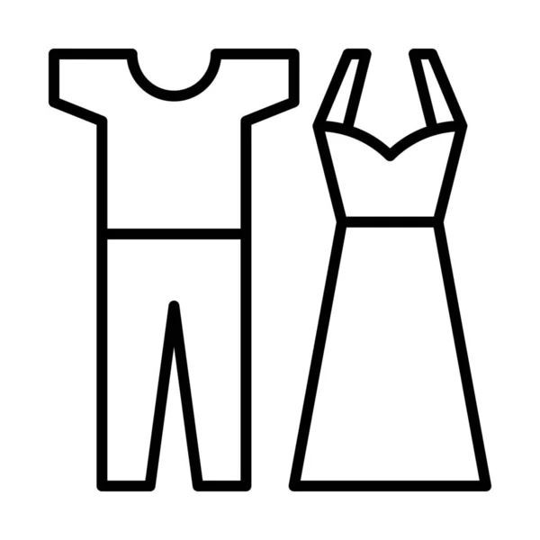 Oblečení Šaty Ikona Stylu Osnovy — Stockový vektor