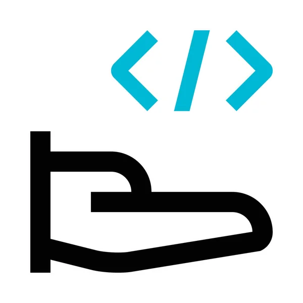 Code Codering Ontwikkeling Pictogram Omtrek Stijl — Stockvector