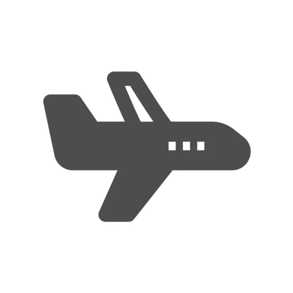 Icono Negocio Del Aeropuerto Avión Estilo Sólido — Vector de stock