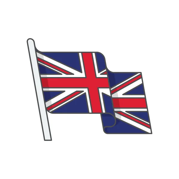 Bandera Del País Gran Icono Británico Estilo Contorno Lleno — Vector de stock