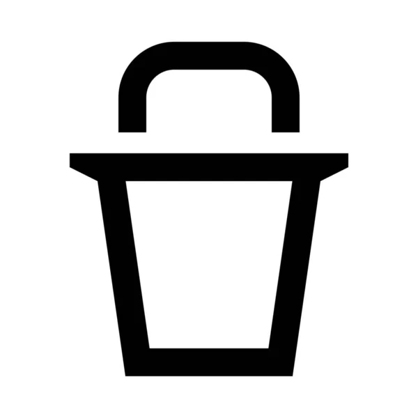 桶结构容器图标 轮廓样式 — 图库矢量图片