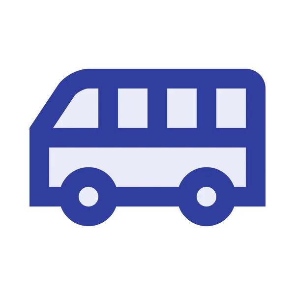 Otobus Yolcu Simgesi Doldurulmuş Özet Biçimi — Stok Vektör
