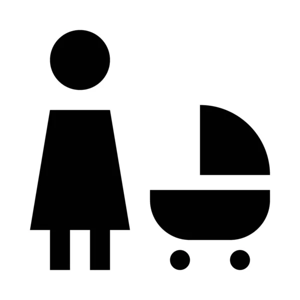 Dětská Postýlka Rodina Maminka Ikona — Stockový vektor