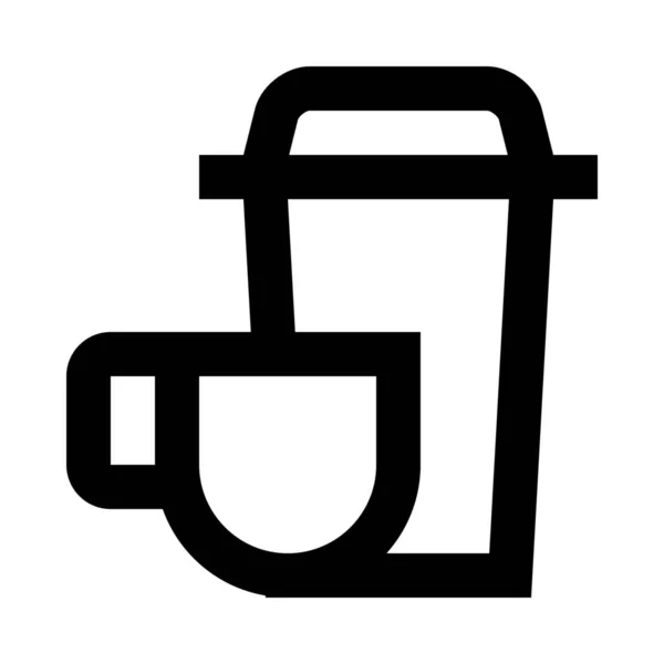 Coffee Shop Espresso Symbol Outline Stil — Stockvektor