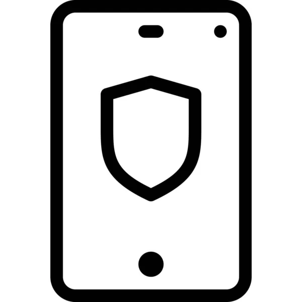 Irewall Mobile Protect Symbol Outline Stil — Stockvektor