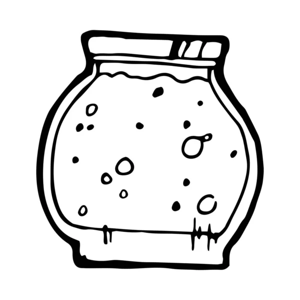 Food Jam Jar Icon Handdrawn Style — Stock Vector