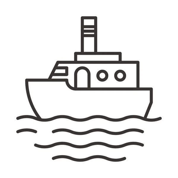 Значок Круїзного Моря Човна Стилі Контур — стоковий вектор