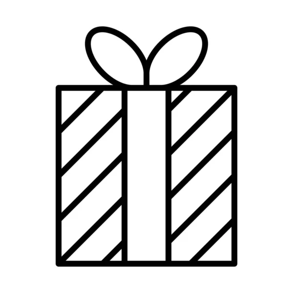 Коробка Різдвяна Подарункова Іконка Стилі Контур — стоковий вектор