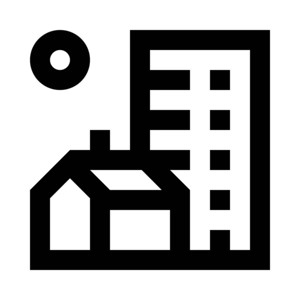 Wohnungen Gebäude Stadt Symbol — Stockvektor
