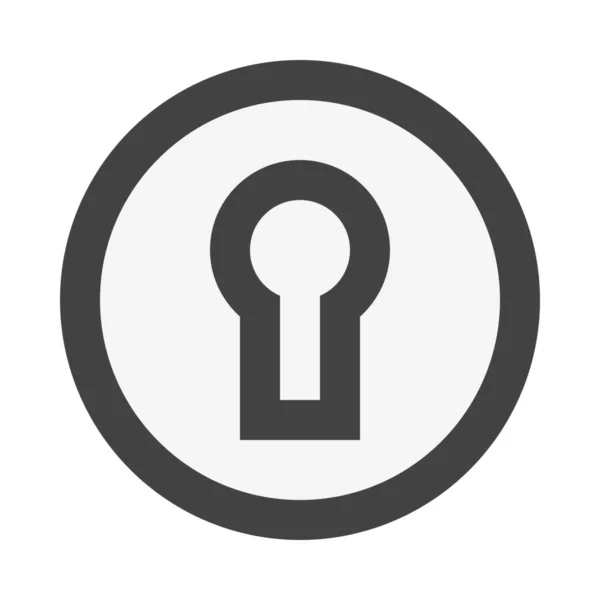 计算机和因特网安全类别中的钥匙孔锁密码图标 — 图库矢量图片