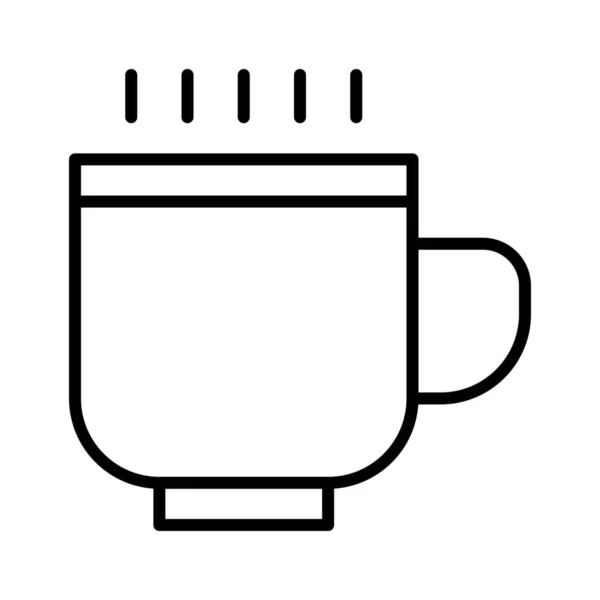 Içecek Kahve Fincanı Simgesi Ana Hatlarıyla — Stok Vektör