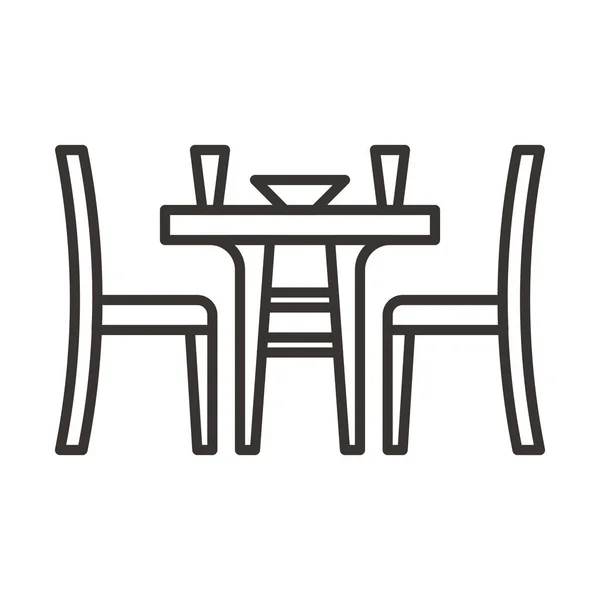 Icône Dîner Bureau Chaise Dans Style Outline — Image vectorielle