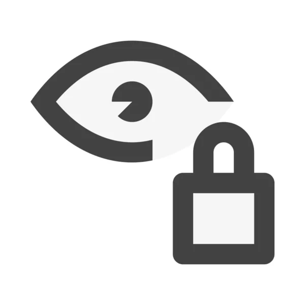 コンピュータ インターネットセキュリティカテゴリの禁止ブロックされた目のアイコン — ストックベクタ