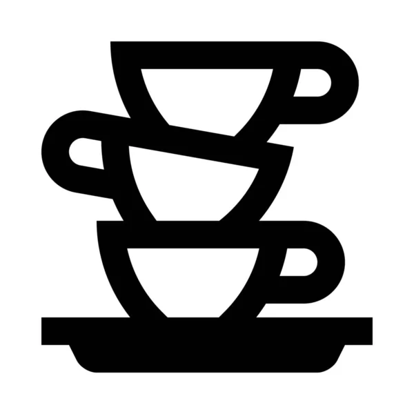 Tazas Café Icono Sucio Estilo Esquema — Vector de stock