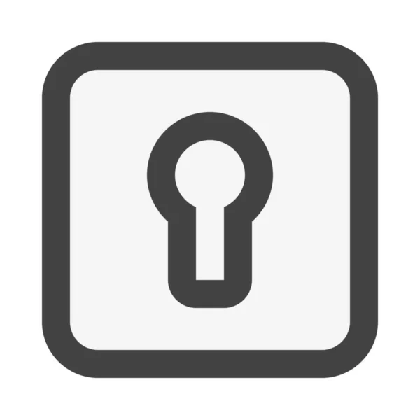计算机和因特网安全类别中的钥匙孔锁密码图标 — 图库矢量图片