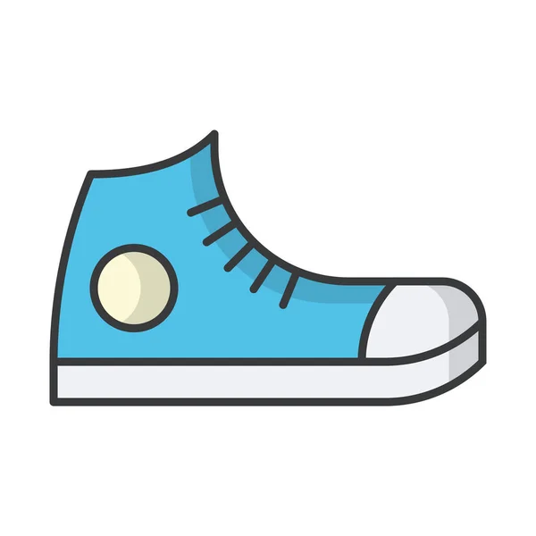 フットウェア Gumshoes Keds Icon Filled Outline Style — ストックベクタ