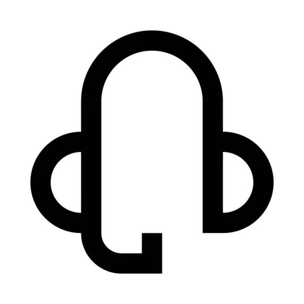 Cuffie Audio Icona Auricolare — Vettoriale Stock