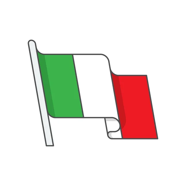 Paese Bandiera Italia Icona Stile Contorno Riempito — Vettoriale Stock
