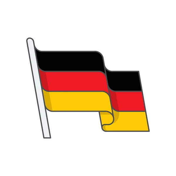 Land Flagga Germany Ikon Fylld Skiss Stil — Stock vektor