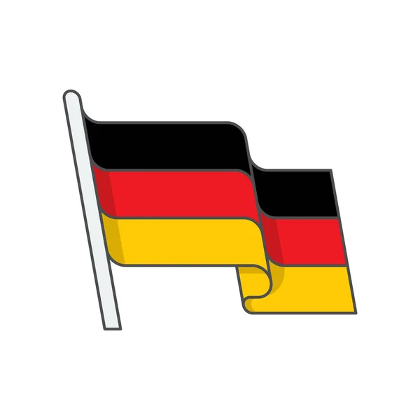 Bandera Del País Alemania Icono Estilo Contorno Lleno — Vector de stock