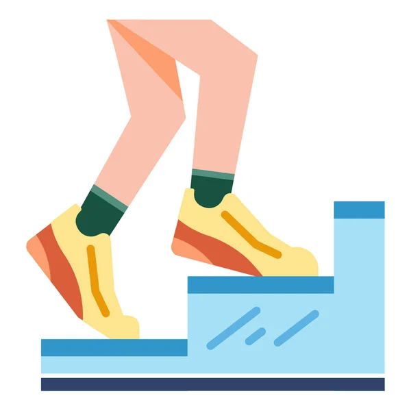 Lässige Bewegung Gesundes Leben Jogging Ikone Flachen Stil — Stockvektor