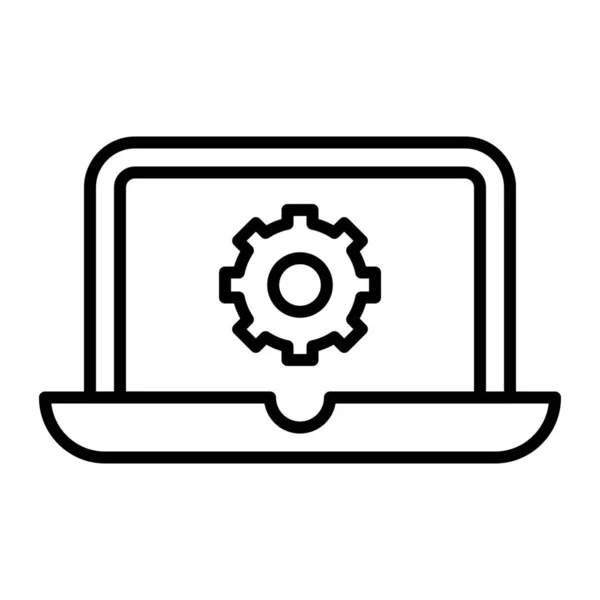 Computer Configuration Device Icon Outline Style — Stock Vector