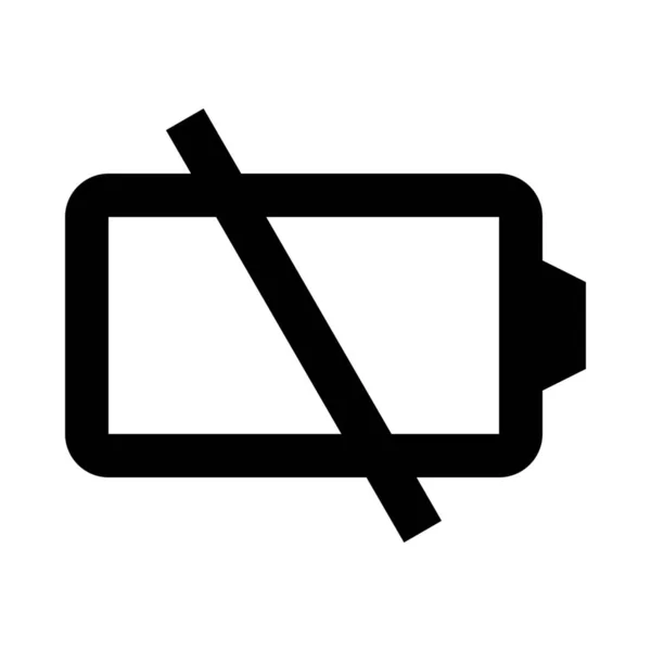 Batterij Opladen Pictogram Omtrek Stijl — Stockvector