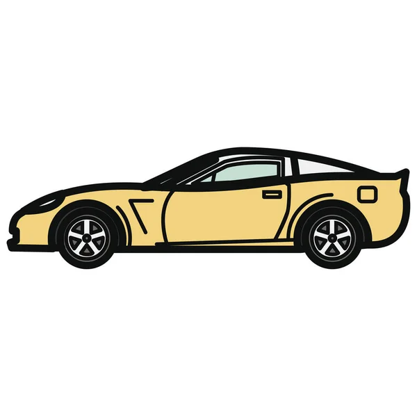 充填轮廓风格的汽车跑车图标 — 图库矢量图片