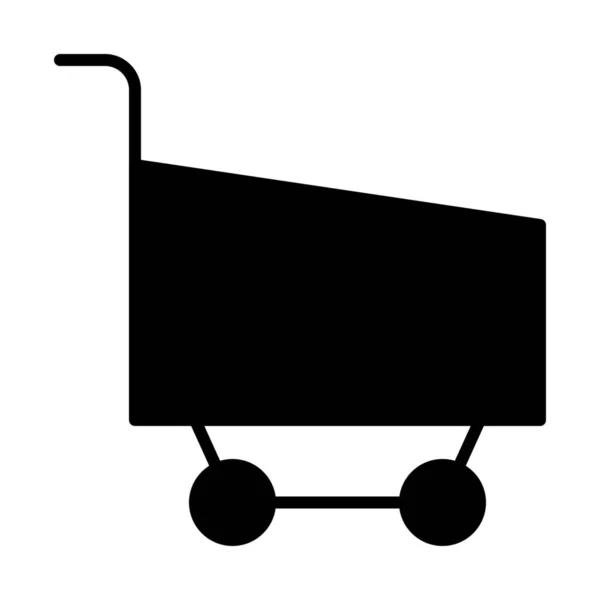 Añadir Carrito Comprar Icono Comercio Electrónico Estilo Sólido — Vector de stock